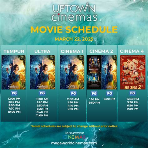 megaworld cinema schedule